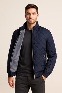 Men's Quilted Jacket, Fleece-Lined Zip-Up