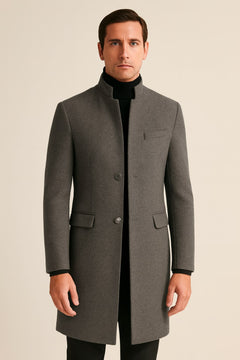 Men's Tailored Overcoat, Long Smart Winter Coat